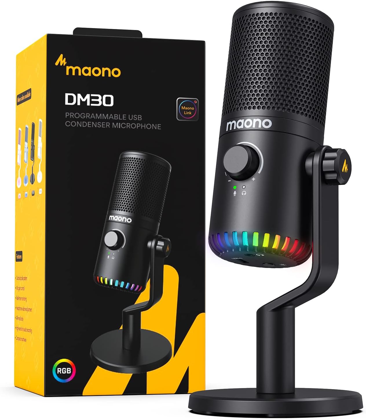 Maono Micrófono DM30 RGB